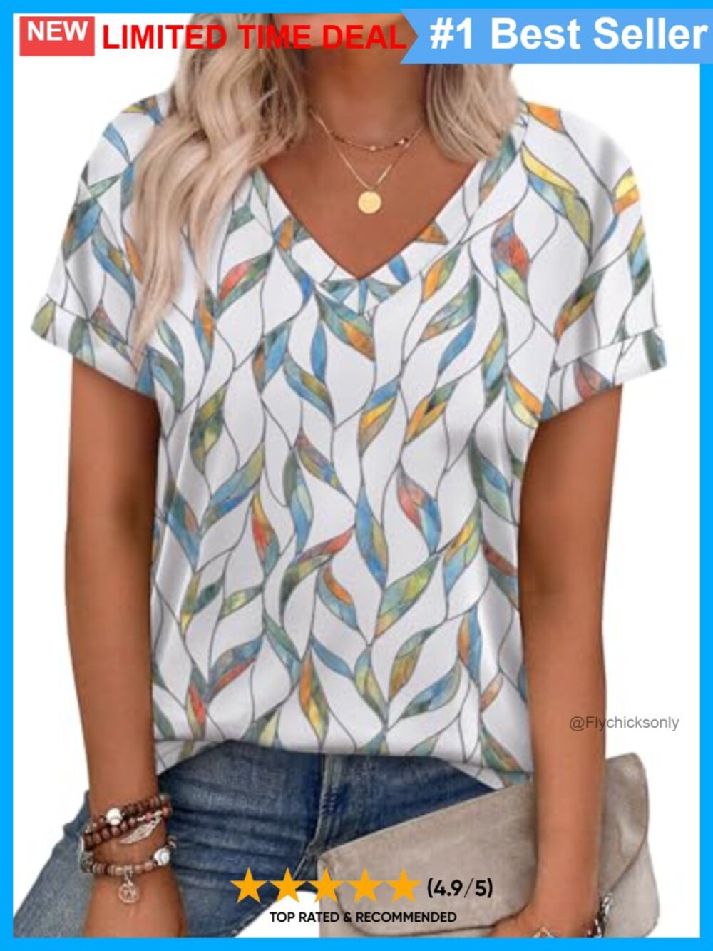 Womens Short Sleeve V Neck Tunic T Shirt Casual Summer Top